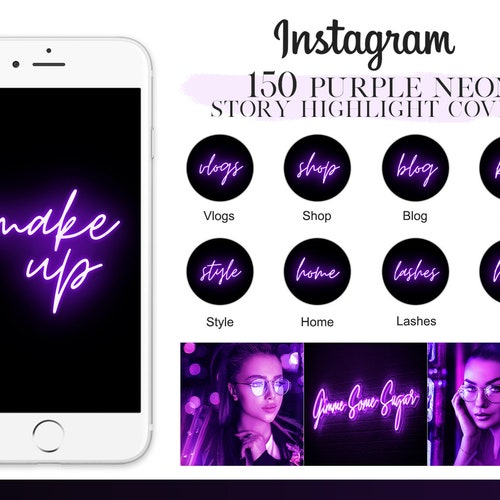 Beauty Purple Instagram Highlight Covers Highlight Icons - Etsy