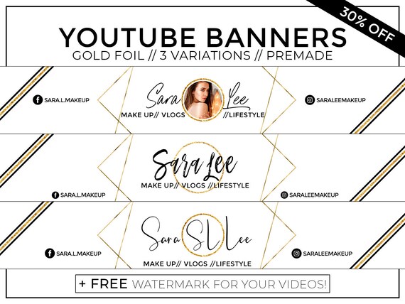 Youtube Banner Youtube Header Youtube Cover Premade Banner Etsy