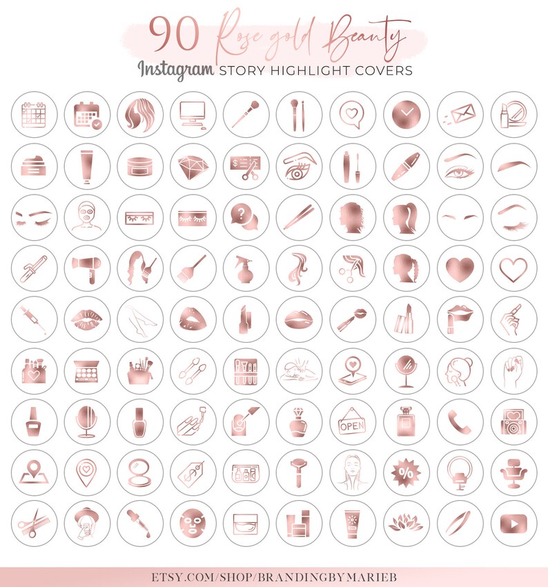 rose gold instagram highlight covers free