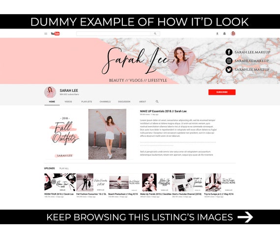 Youtube Banner Youtube Channel Art Youtube Header Youtube Etsy