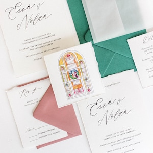 Heirloom Wedding Invitation Suite | Luxury Wedding Invitations | Semi Custom, Letterpress, Gold Foil