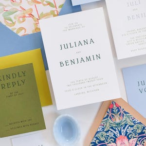 Augusta Wedding Invitation Suite | Luxury Wedding Invitations | Semi Custom, Letterpress, Gold Foil