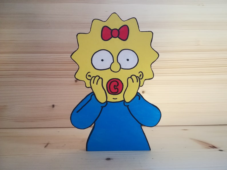 The Simpsons Maggie free stand shelf wood decoration Funny wooden cartoon figure