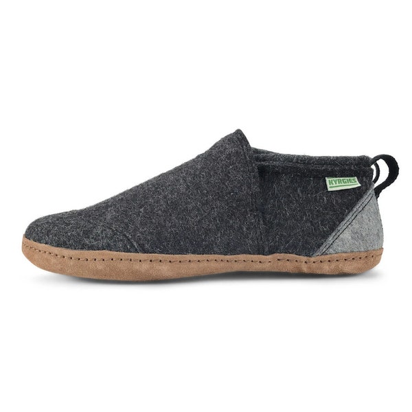 Men's Tengries: Wool Felt Slippers with Leather Sole