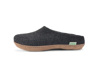 Men's Kyrgies Wool Felt Slippers with Leather Soles