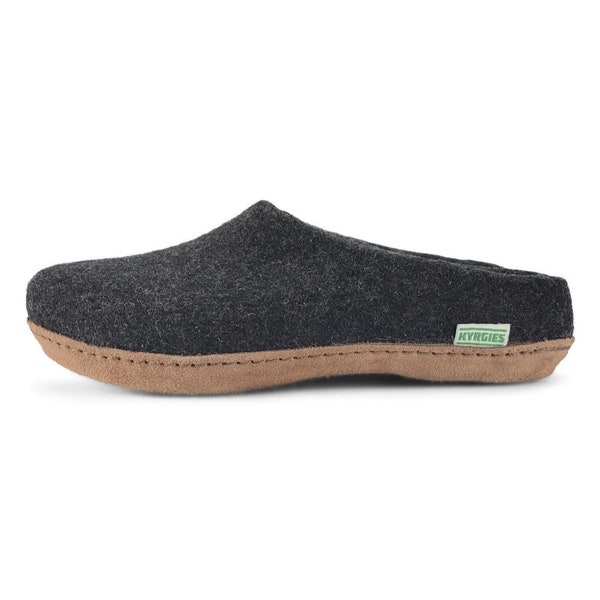 Men's Kyrgies Wool Felt Slippers with Leather Soles