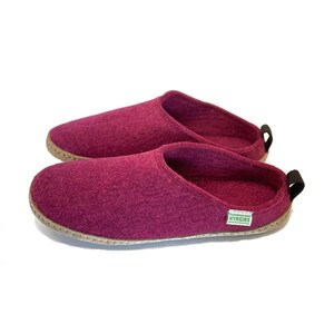 Kyrgies Men's Wool Slides Slippers Purple