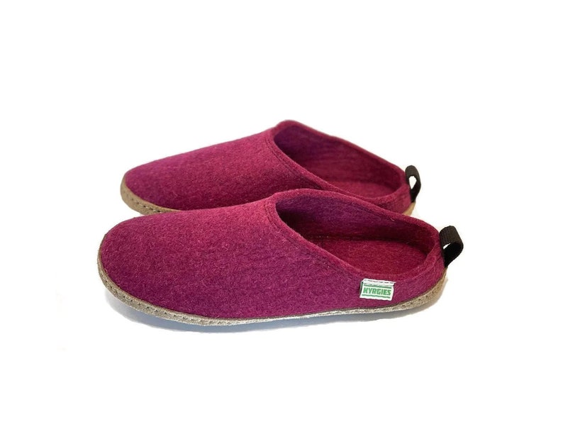 Kyrgies Men's Wool Slides Slippers Purple