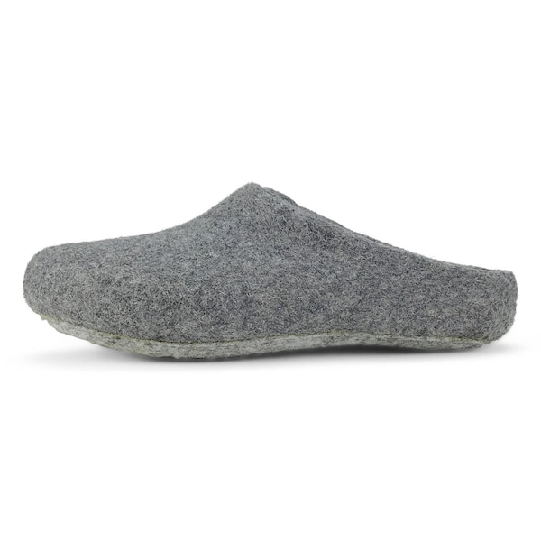 Women's Wool Felt Slippers - Low-Back - Grey