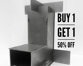 Collapsible Rocket Stove: Portable Camping Wood Stove - Mini Firebox