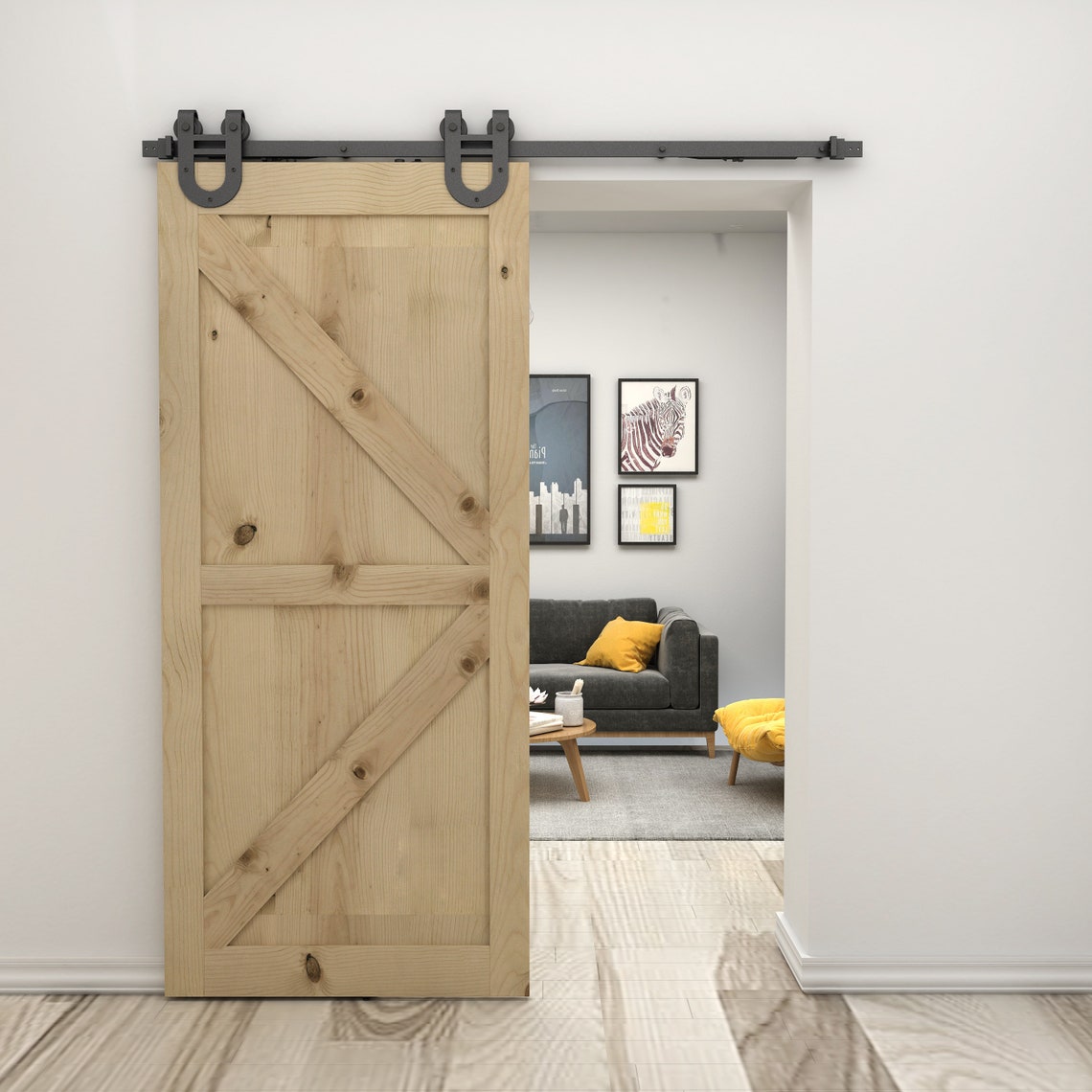 Porte de grange bois K style pin / Simple coulissante porte de Etsy France