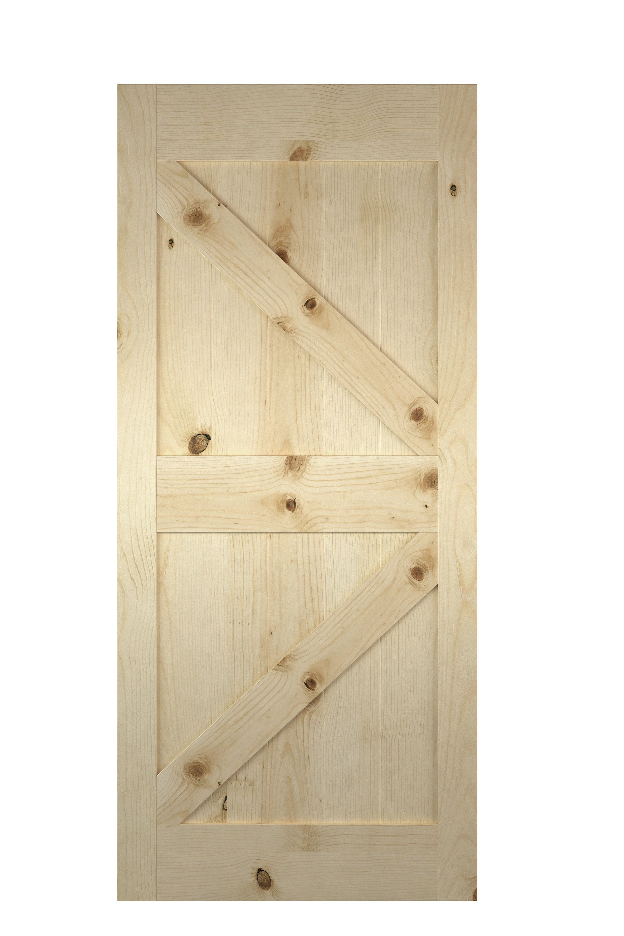 K style Pine wood barn door/ Simple sliding barn door natural Etsy