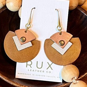 Handcrafted Leather Desert Bloom Earrings