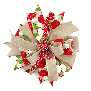 Apple Themed Wreath And Lantern Bow • Back to School Wreath Bow • Apple Wreath Embellishment • Back To School Decor