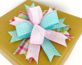 Pastel Bow For Gifts Presents And Gift Baskets, Gift Topper, Gift Wrap Supplies, Bow For Small Wreaths And Small Lanterns