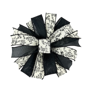 Black and White Wreath Bow • Lantern Bow • Farmhouse Wreath Bow • Wreath Embellishment • Wreath Accessory • Front Door Hanger