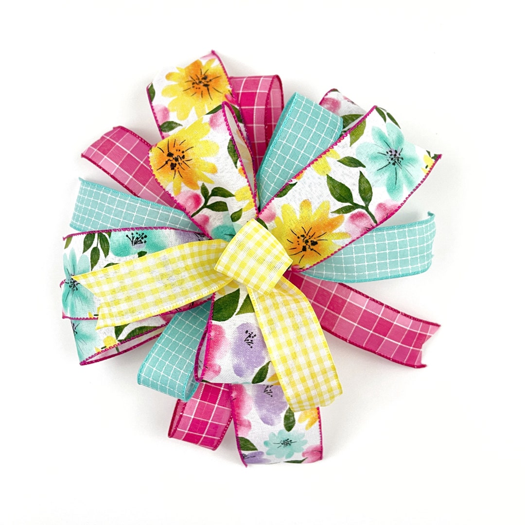 Floral Bow for Wreaths Signs Lanterns • Spring and Summer Wreath ...