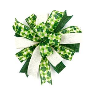 St. Patrick&#39;s Day Wreath And Party Bow • St. Patty&#39;s Day Wreath Bow • Green Wreath Or Lantern Or Mailbox Bow • Wreath Accent