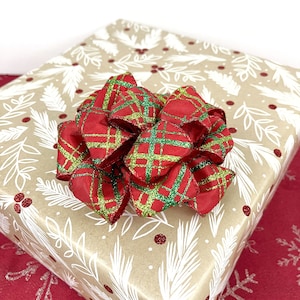 Small Christmas Gift Bow • Present Bow For Christmas Gift Wrapping • Christmas Gift Topper • Small Christmas Gift Basket Bow • Tree Bow