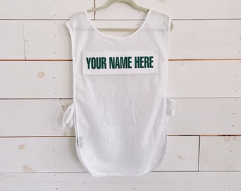 Golf Caddie Bib with Name badge for back of caddy bibs White Tiger Woods Green hook and loop PGA TOUR Apron Birthday Party