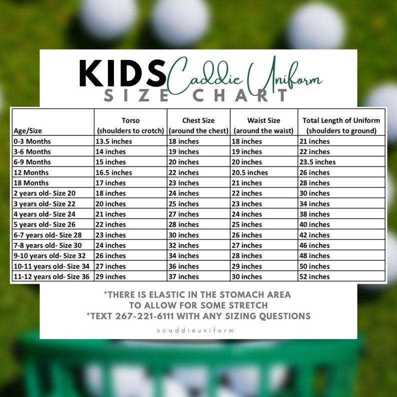 CADDIE UNIFORM CUSTOM Kids Golf Toddler Child Children Coverall Suit Boiler Caddy Halloween Baby Uniform Bib White Custom Name Birthday image 2