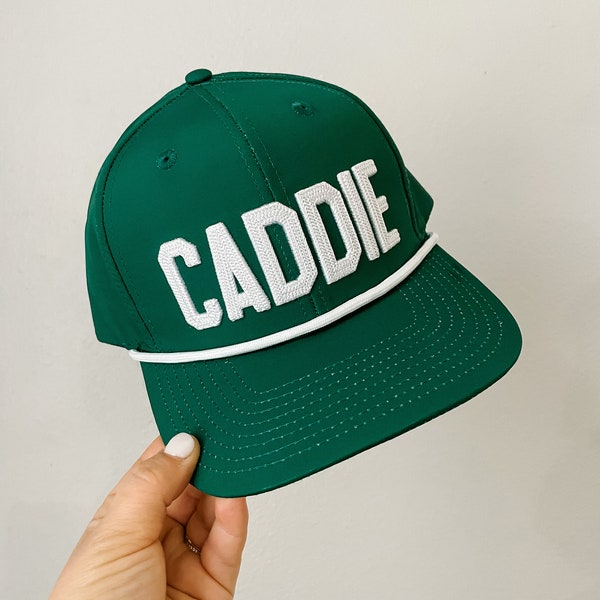 Caddie Uniform HAT that says "CADDIE" in adult and youth sizes tiger woods pga tour birthday halloween