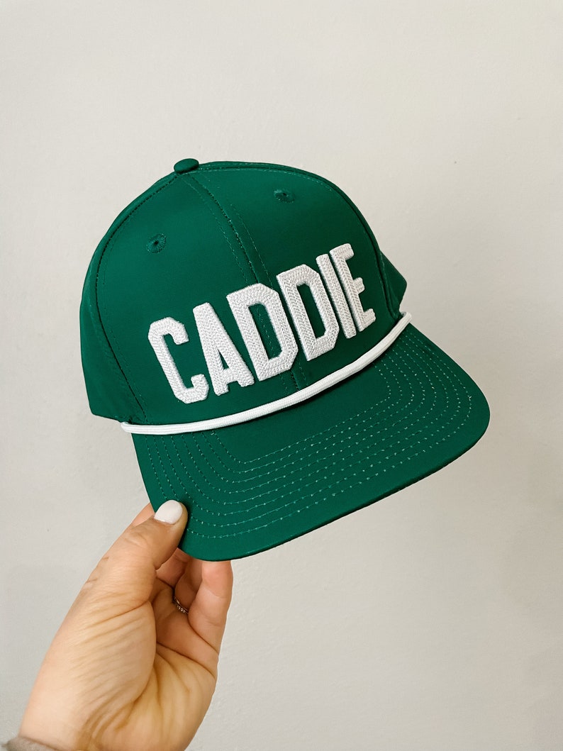 Caddie Uniform HAT that says CADDIE in adult and youth sizes tiger woods pga tour birthday halloween image 1