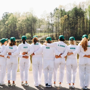 ADULT CADDIE UNIFORM Custom Golf Adult Teenager Coverall Suit Boiler Caddy Halloween Uniform Bib White Custom Name Birthday