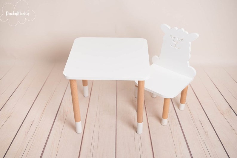 Toddler Gift Baby Decor Baby Furniture SQUARE table Wooden Baby Chair Kids Chair Kids Furniture