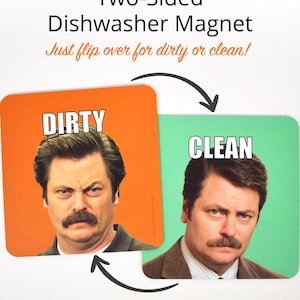 Ron Swanson Dishwasher Magnet Clean Dirty *Great Stocking Stuffer*