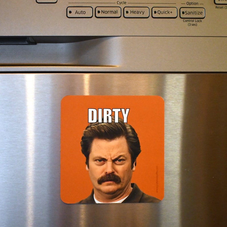 Ron Swanson Dishwasher Clean Dirty Etsy
