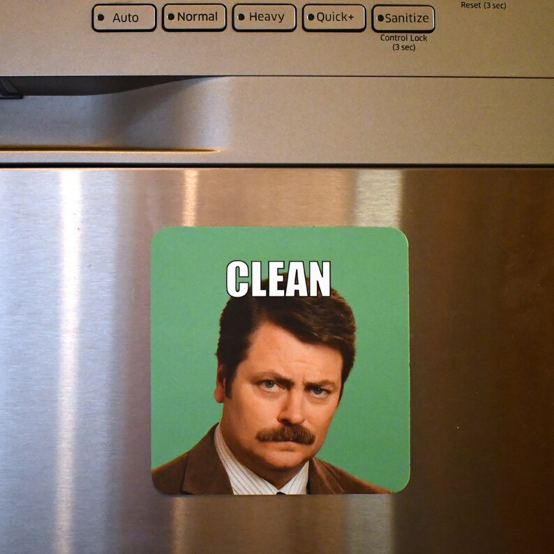 Ron Swanson Dishwasher Clean Dirty Etsy
