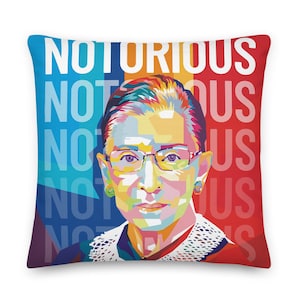 Notorious RBG Ruth Bader Ginsburg Throw Pillow