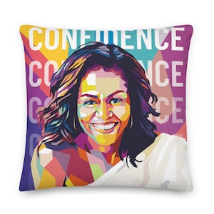 Michelle Obama Confidence Inspirational Throw Pillow