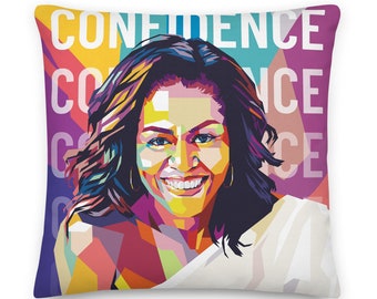 Michelle Obama Confidence Inspirational Throw Pillow