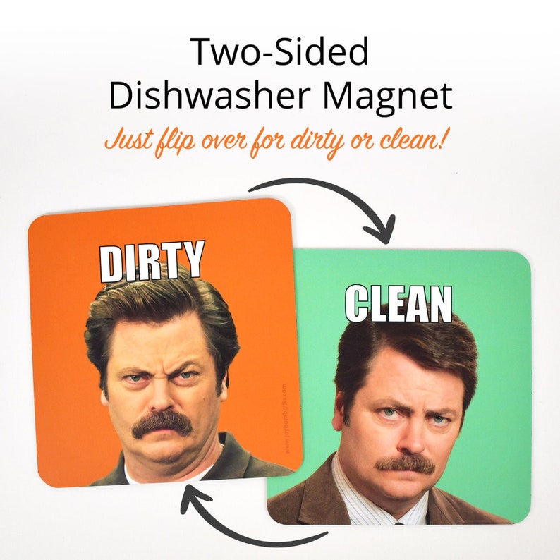 Ron Swanson Dishwasher Magnet Clean Dirty *Great Stocking Stuffer*
