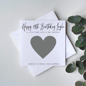 Surprise Reveal Card, Holiday Concert Tickets Reveal, Birthday Scratch and Reveal card, Personalised Card, Scratch and See zdjęcie 3