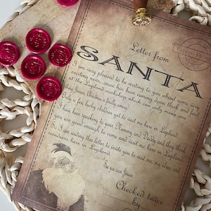 Carta personalizada de Papá Noel desde Laponia: Invitación navideña vintage para niños