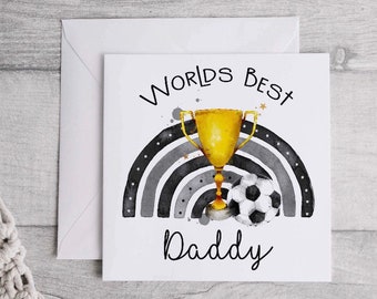 Football Fathers Day Card - Unique Design - Handmade - Greeting Card - Grandad Card - Gramps - Daddy Card