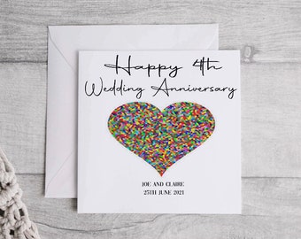 Personalised Anniversary Card/ Bespoke Anniversary Card with Couples Names/Option to add names