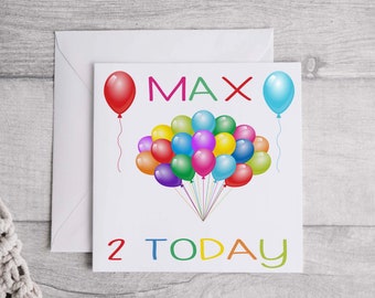 1st Birthday Card, Happy Birthday Card, Personalised name birthday Card, Kids Birthday Card, Balloon birthday card