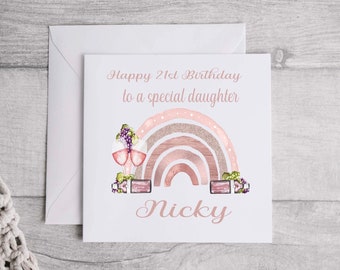 Personalised 21st Birthday Card, Daughter Birthday Card, Friend Birthday Card, Wine Lover Birthday Card, Friend Card, Unique Birthday Card,