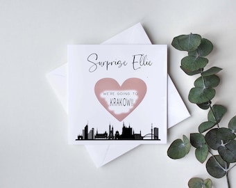 Surprise Reveal Card, Krakow Tickets Reveal, Birthday Scratch and Reveal card, Personalised Card, Scratch and See