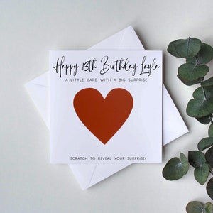 Surprise Reveal Card, Holiday Concert Tickets Reveal, Birthday Scratch and Reveal card, Personalised Card, Scratch and See zdjęcie 2