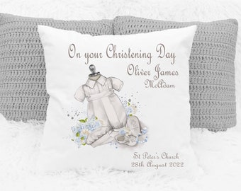 Personalised Christening Cushion, Christening Cushion For Boys, Christening Cushion For Grandson, Christening Cushion For Son, Baptism Gift