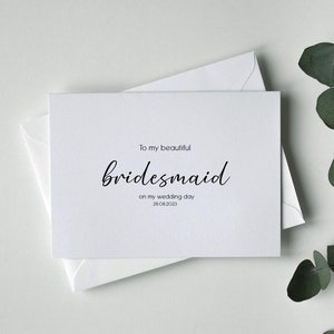On my wedding day Karte für Brautjungfer, Brautjungfer Hochzeitstag Karte, On my wedding day Karte für Freundin, Schwester Hochzeitstag Karte, Mama Karte