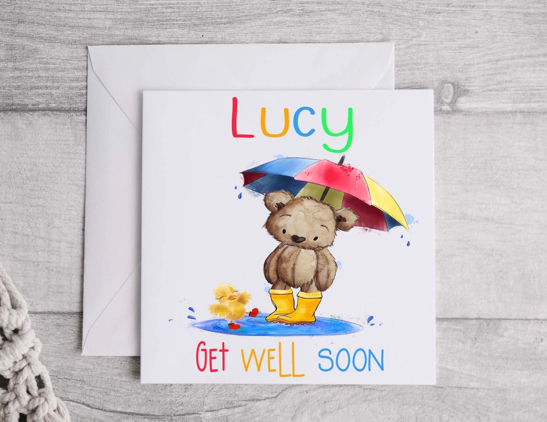 Get Well Soon - Child's Teddy Bear Greeting Card Greeting Card for Sale by  Tarrastrading