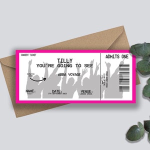 Personalised Surprise Birthday Card Personalised Surprise Concert Tickets Surprise Reveal For Concert Scratch Off Surprise Gig image 2