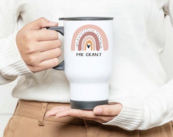 Tasse de voyage personnalisée pour enseignant, cadeau d'enseignant, merci enseignant