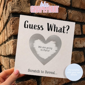 Personalised Guess What Scratch Card, Birthday Gift Reveal, Pregnancy Announcement